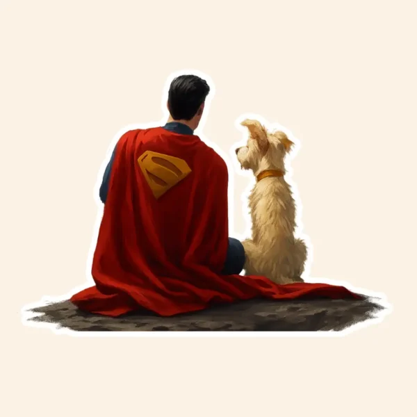 Superman and Krypto Sticker