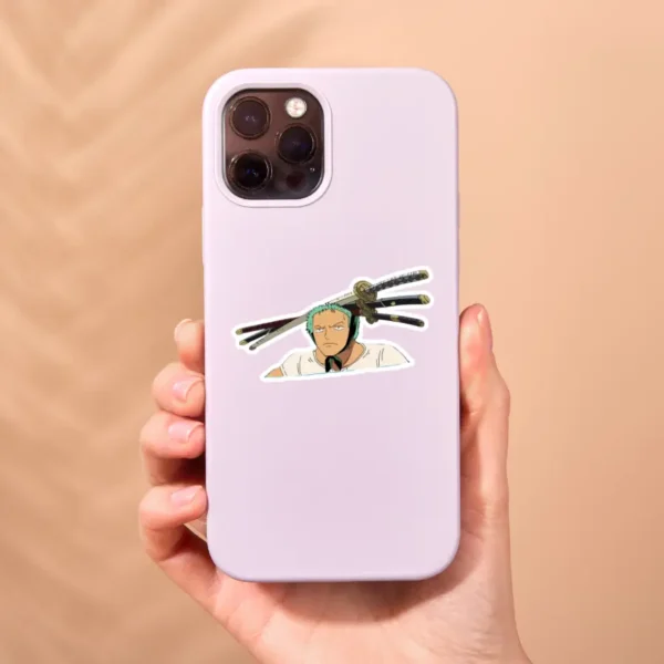 Zoro Carrying Swords on Head Sticker 1