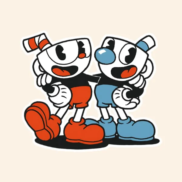 Cuphead and Mugman Twins Sticker